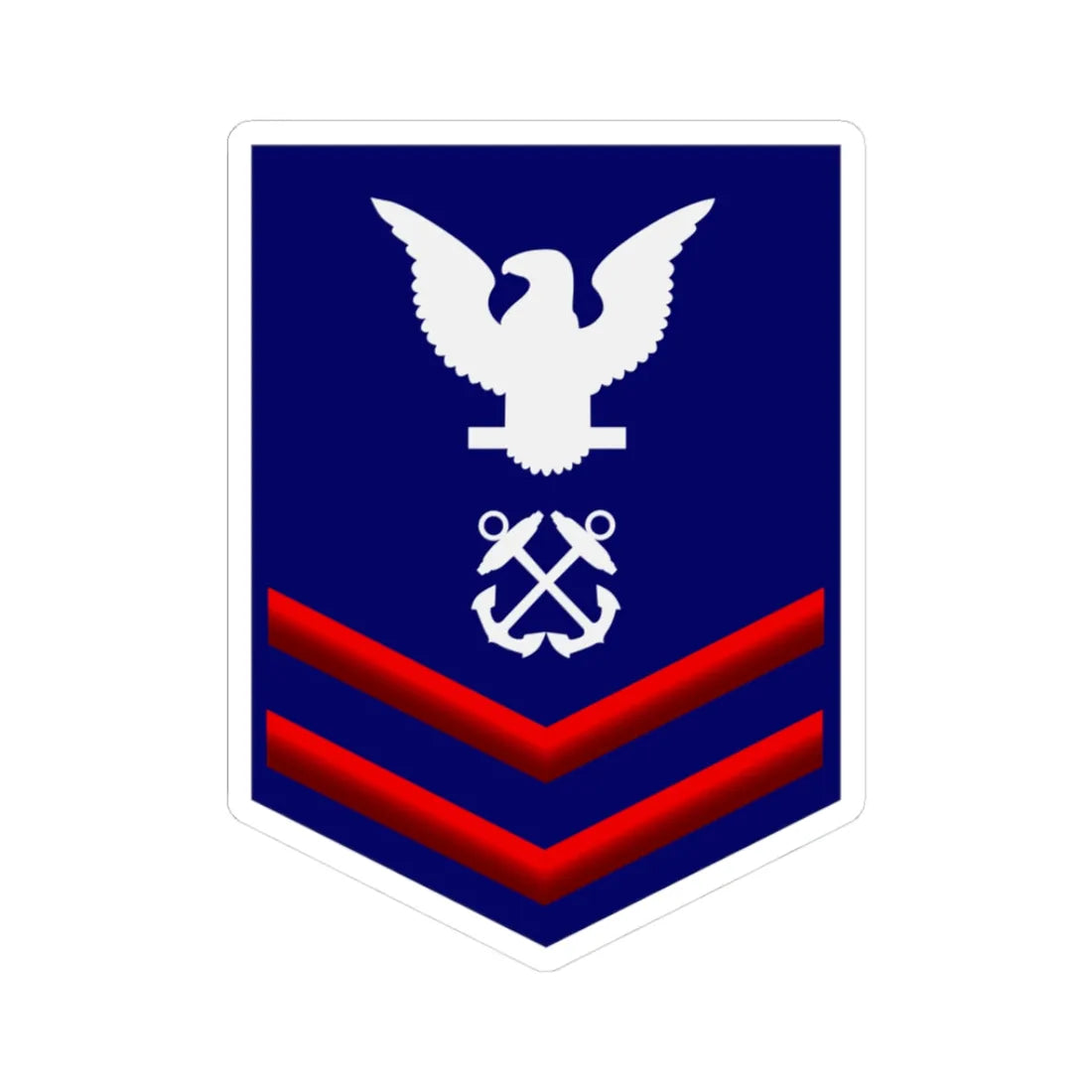 USCG PO2 (United States) (Military Rank) STICKER Vinyl Kiss-Cut Decal 3 Inch White - The Sticker Space