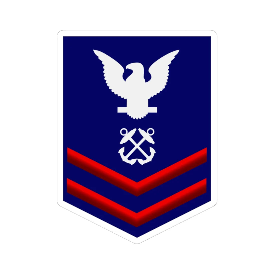USCG PO2 (United States) (Military Rank) STICKER Vinyl Kiss-Cut Decal 4 Inch White - The Sticker Space