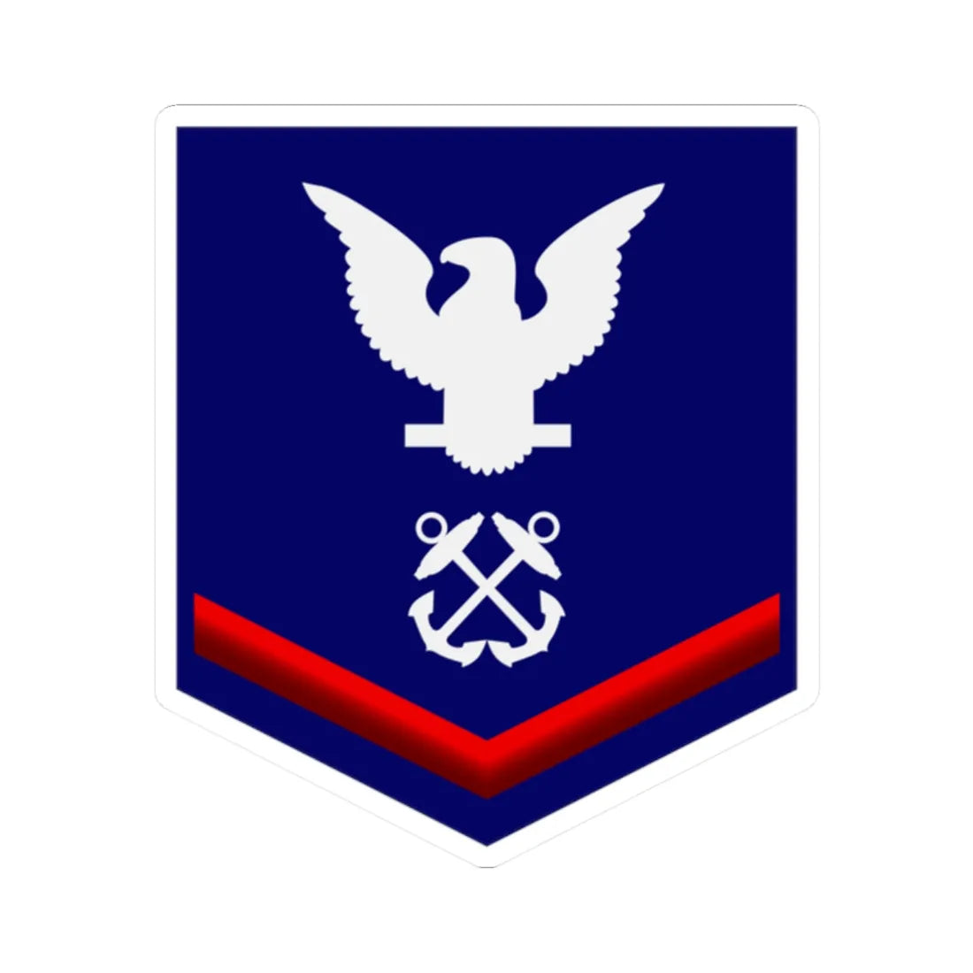 USCG PO3 (United States) (Military Rank) STICKER Vinyl Kiss-Cut Decal 2 Inch White - The Sticker Space