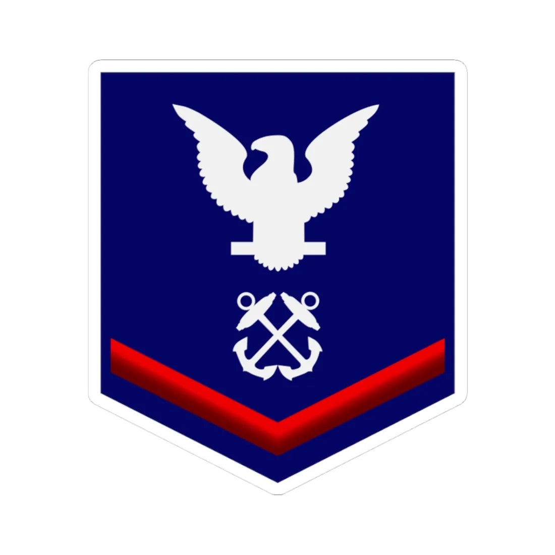 USCG PO3 (United States) (Military Rank) STICKER Vinyl Kiss-Cut Decal 3 Inch White - The Sticker Space