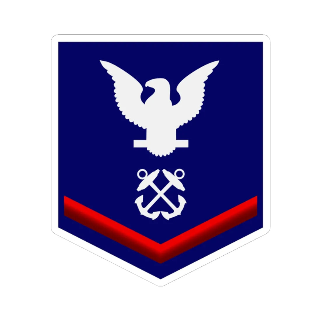 USCG PO3 (United States) (Military Rank) STICKER Vinyl Kiss-Cut Decal 4 Inch White - The Sticker Space