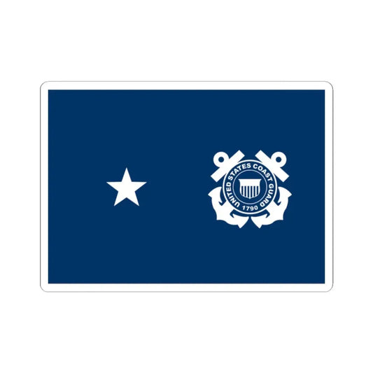 USCG Rear Admiral Flag Lower Half (United States) STICKER Vinyl Kiss-Cut Decal 2 Inch White - The Sticker Space