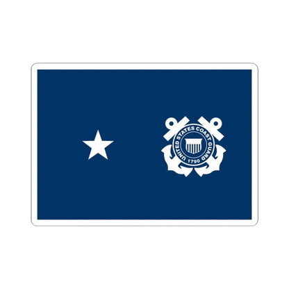 USCG Rear Admiral Flag Lower Half (United States) STICKER Vinyl Kiss-Cut Decal 3 Inch White - The Sticker Space