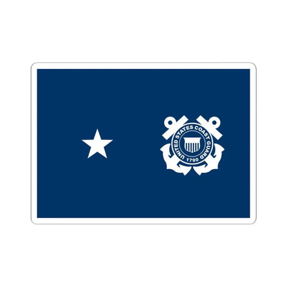 USCG Rear Admiral Flag Lower Half (United States) STICKER Vinyl Kiss-Cut Decal 6 Inch White - The Sticker Space
