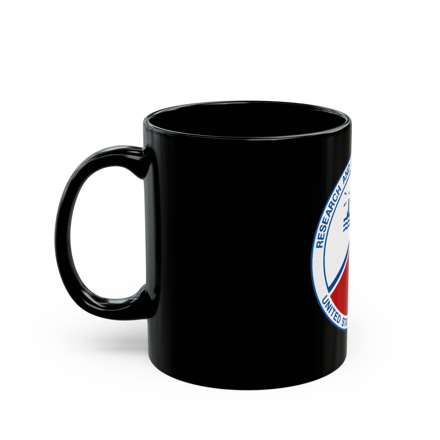 USCG Research And Development Center (U.S. Coast Guard) Black Coffee Mug-The Sticker Space