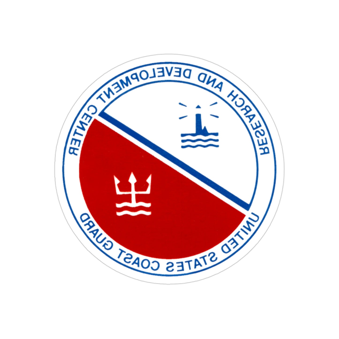 USCG Research And Development Center (U.S. Coast Guard) REVERSE PRINT Transparent STICKER-3" × 3"-The Sticker Space