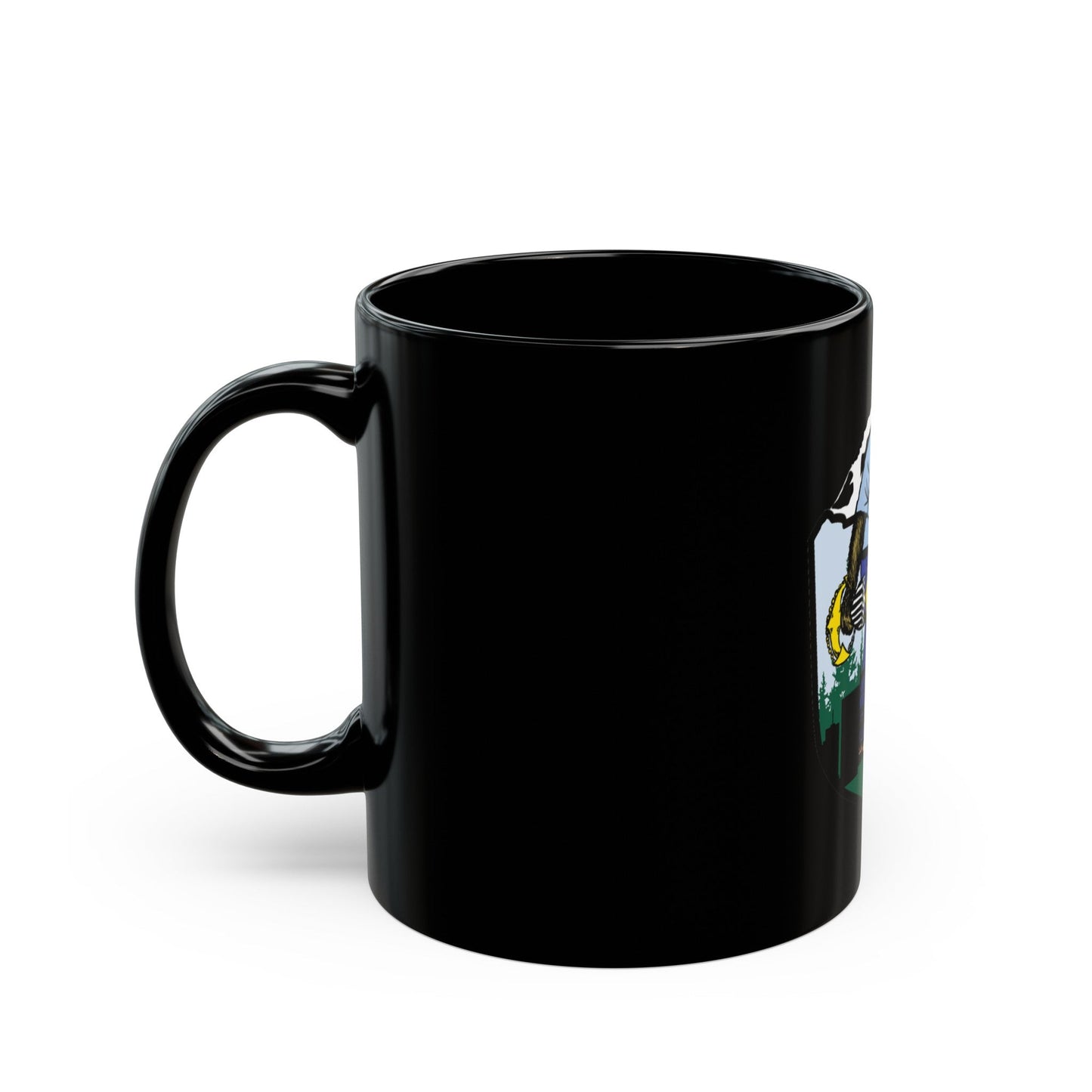 USCG Sailor Squatch (U.S. Coast Guard) Black Coffee Mug-The Sticker Space