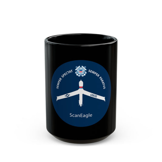 USCG Scan Eagle (U.S. Coast Guard) Black Coffee Mug-15oz-The Sticker Space