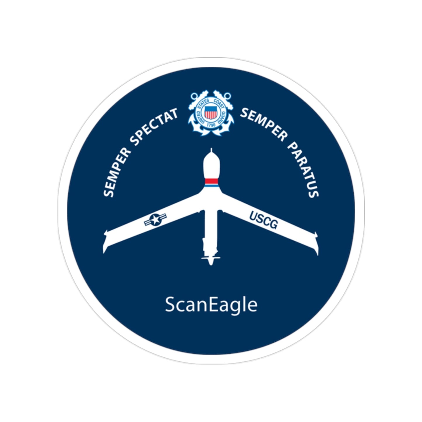 USCG Scan Eagle (U.S. Coast Guard) Transparent STICKER Die-Cut Vinyl Decal-2 Inch-The Sticker Space