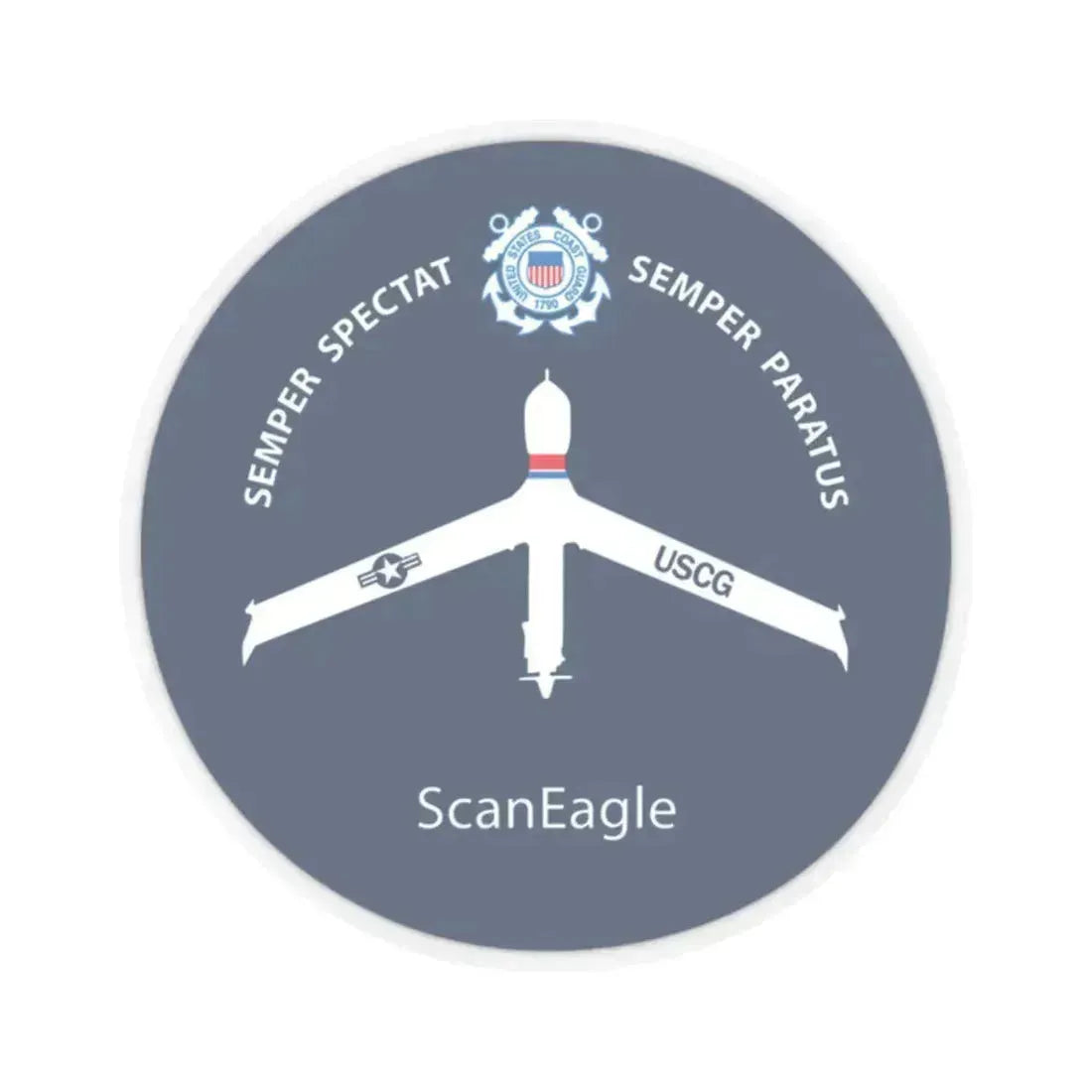 USCG Scan Eagle (U.S. Coast Guard) STICKER Vinyl Kiss-Cut Decal 2 Inch Transparent - The Sticker Space