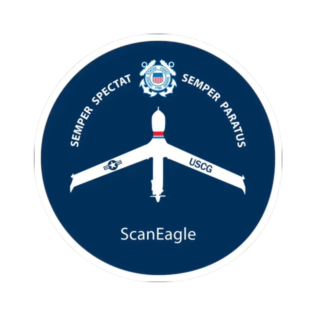 USCG Scan Eagle (U.S. Coast Guard) STICKER Vinyl Kiss-Cut Decal 2 Inch White - The Sticker Space
