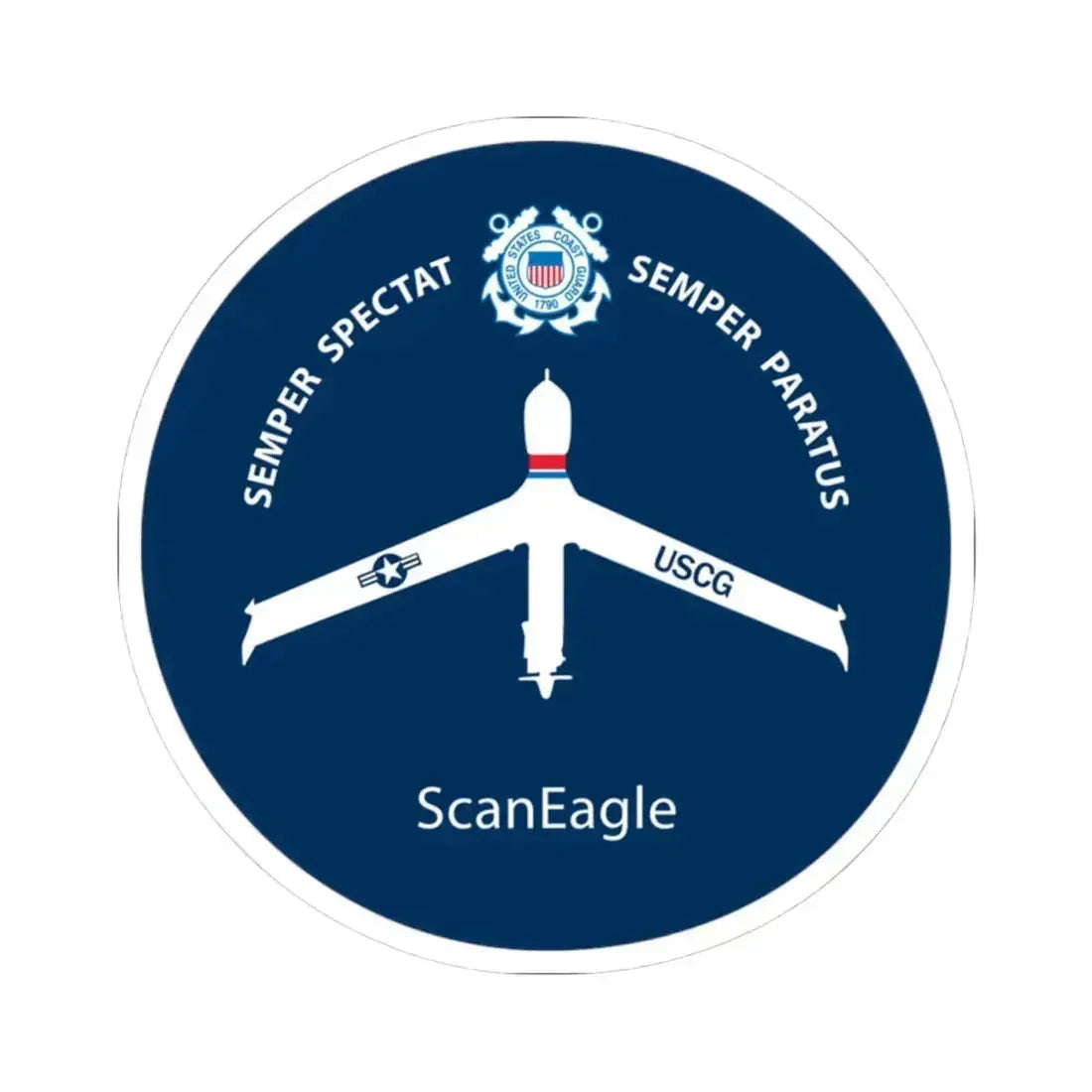 USCG Scan Eagle (U.S. Coast Guard) STICKER Vinyl Kiss-Cut Decal 4 Inch White - The Sticker Space