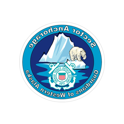 USCG Sector Anchorage (U.S. Coast Guard) REVERSE PRINT Transparent STICKER-2" × 2"-The Sticker Space