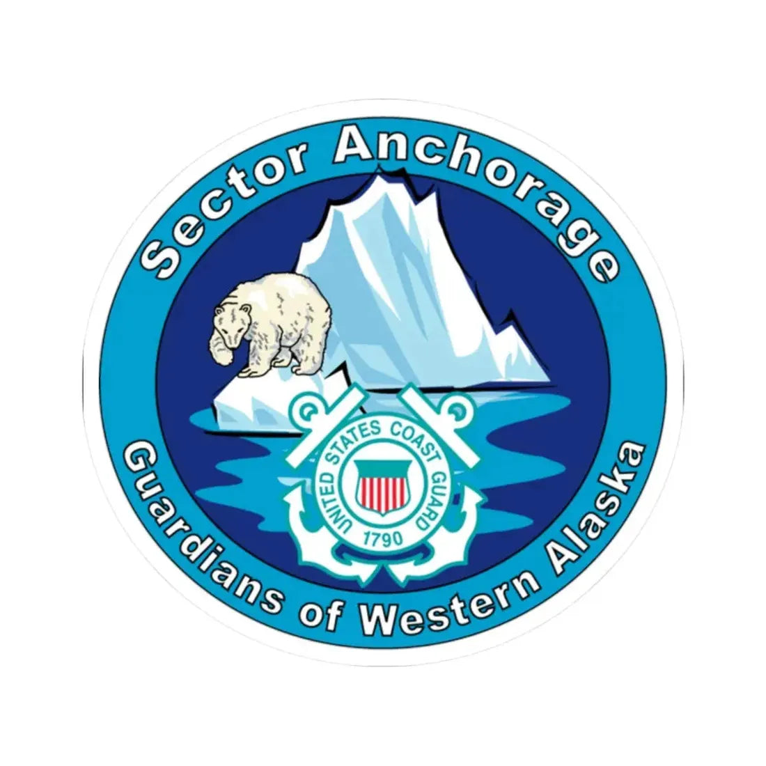 USCG Sector Anchorage (U.S. Coast Guard) STICKER Vinyl Kiss-Cut Decal 2 Inch White - The Sticker Space