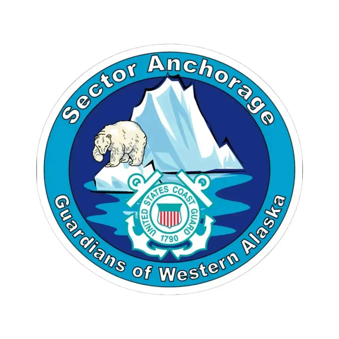 USCG Sector Anchorage (U.S. Coast Guard) STICKER Vinyl Kiss-Cut Decal 4 Inch White - The Sticker Space