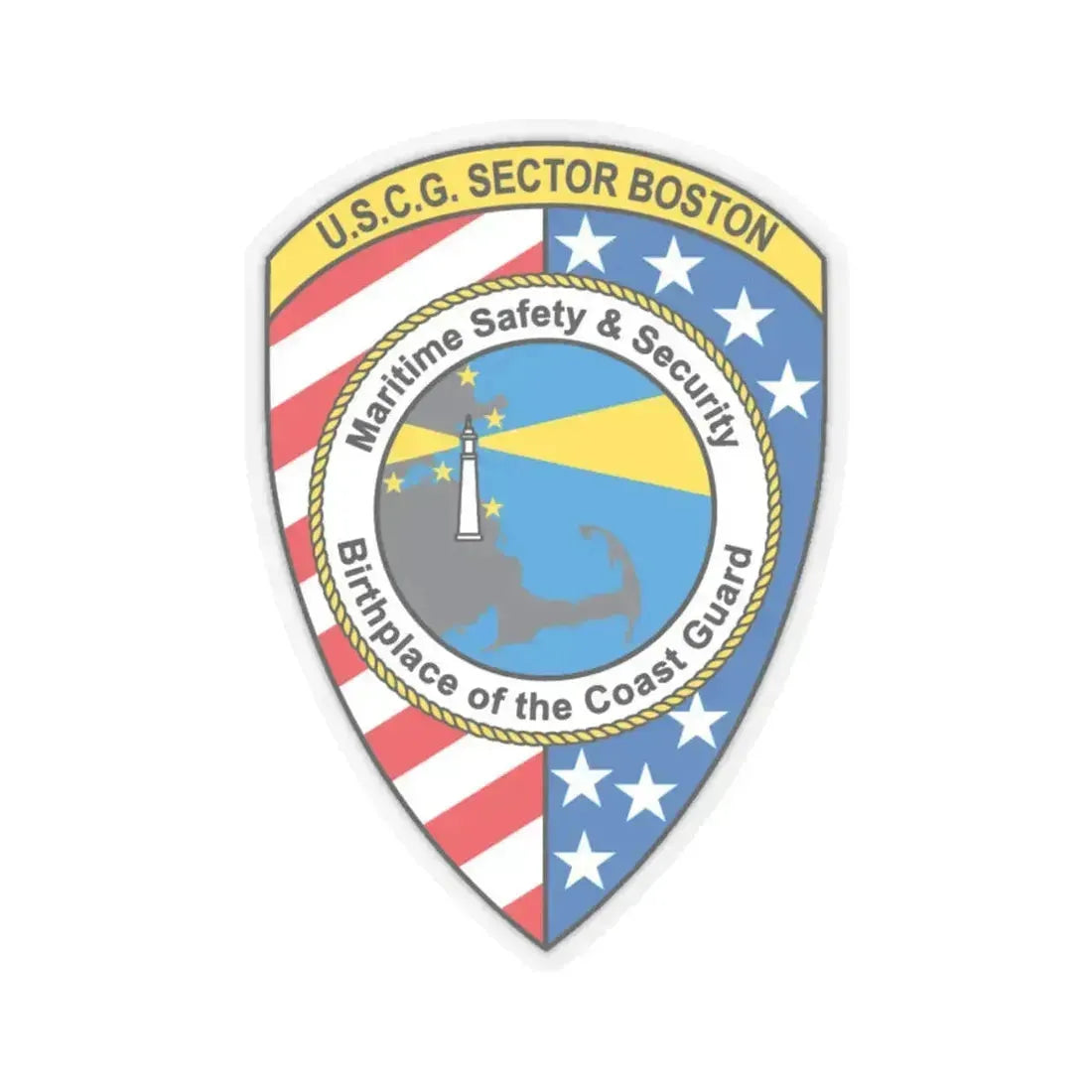 USCG Sector Boston (U.S. Coast Guard) STICKER Vinyl Kiss-Cut Decal 6 Inch Transparent - The Sticker Space