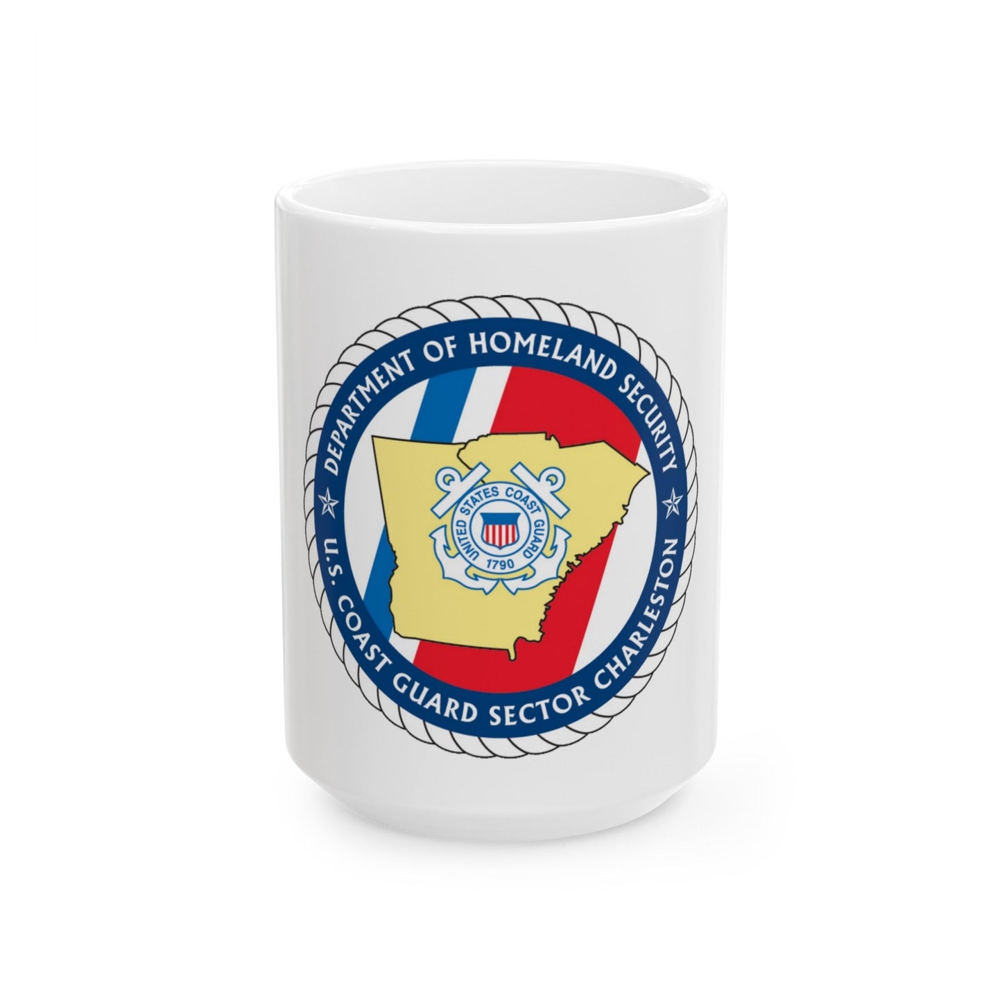 USCG Sector Charleston DHS (U.S. Coast Guard) White Coffee Mug-15oz-The Sticker Space