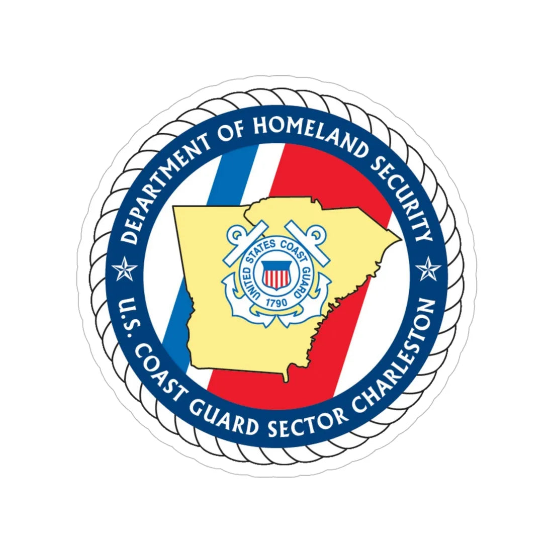 USCG Sector Charleston DHS (U.S. Coast Guard) Transparent STICKER Die-Cut Vinyl Decal 5 Inch - The Sticker Space