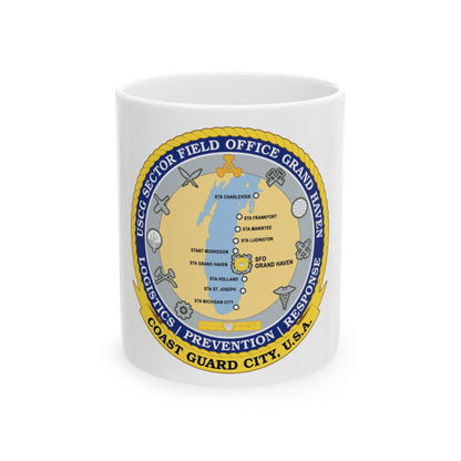 USCG Sector Field Office Grand Haven (U.S. Coast Guard) White Coffee Mug-11oz-The Sticker Space