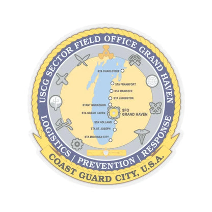 USCG Sector Field Office Grand Haven (U.S. Coast Guard) STICKER Vinyl Kiss-Cut Decal 2 Inch Transparent - The Sticker Space