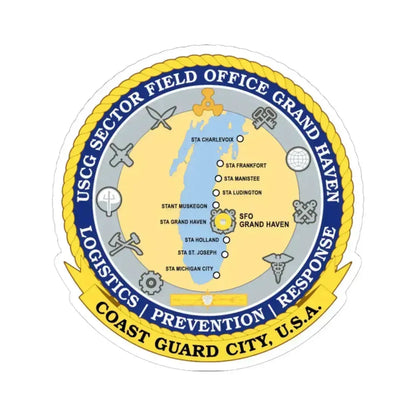 USCG Sector Field Office Grand Haven (U.S. Coast Guard) STICKER Vinyl Kiss-Cut Decal 6 Inch White - The Sticker Space