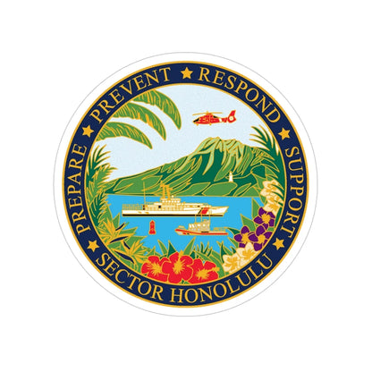 USCG Sector Honolulu (U.S. Coast Guard) Transparent STICKER Die-Cut Vinyl Decal 5 Inch - The Sticker Space