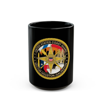 USCG Sector Houston Galveston Wardroom (U.S. Coast Guard) Black Coffee Mug-15oz-The Sticker Space