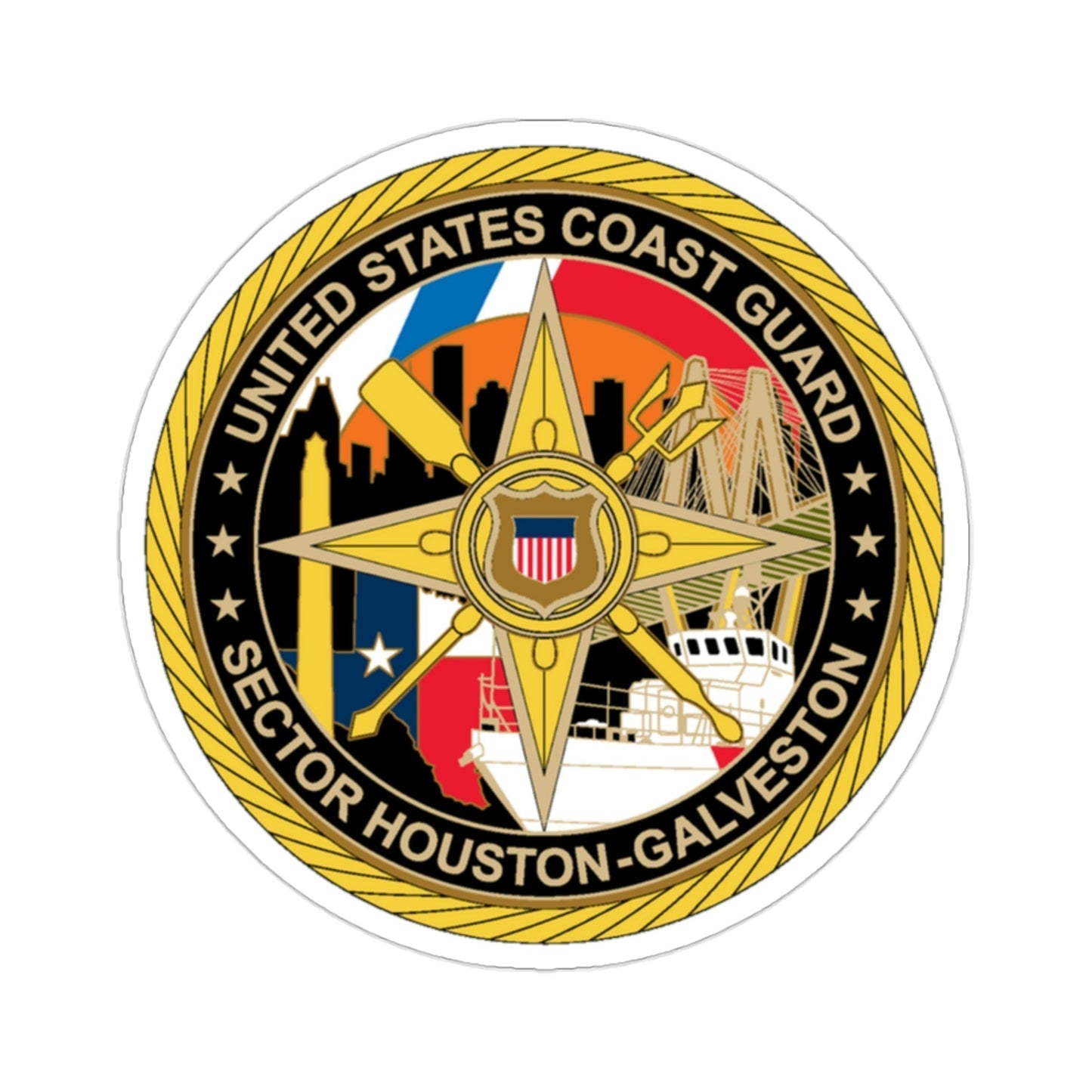 USCG Sector Houston Galveston Wardroom (U.S. Coast Guard) STICKER Vinyl Die-Cut Decal-2 Inch-The Sticker Space