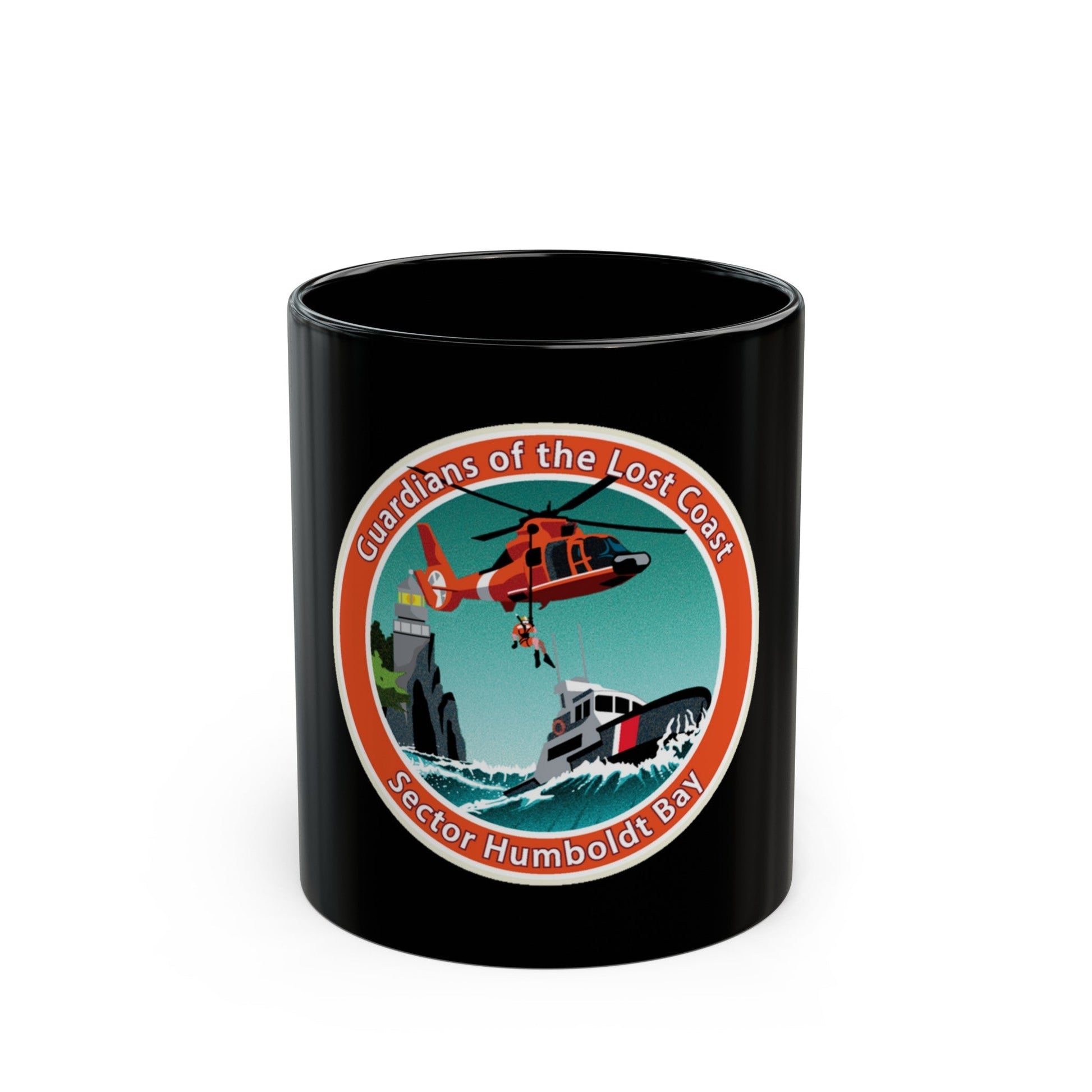 USCG Sector Humboldt Bay (U.S. Coast Guard) Black Coffee Mug-11oz-The Sticker Space