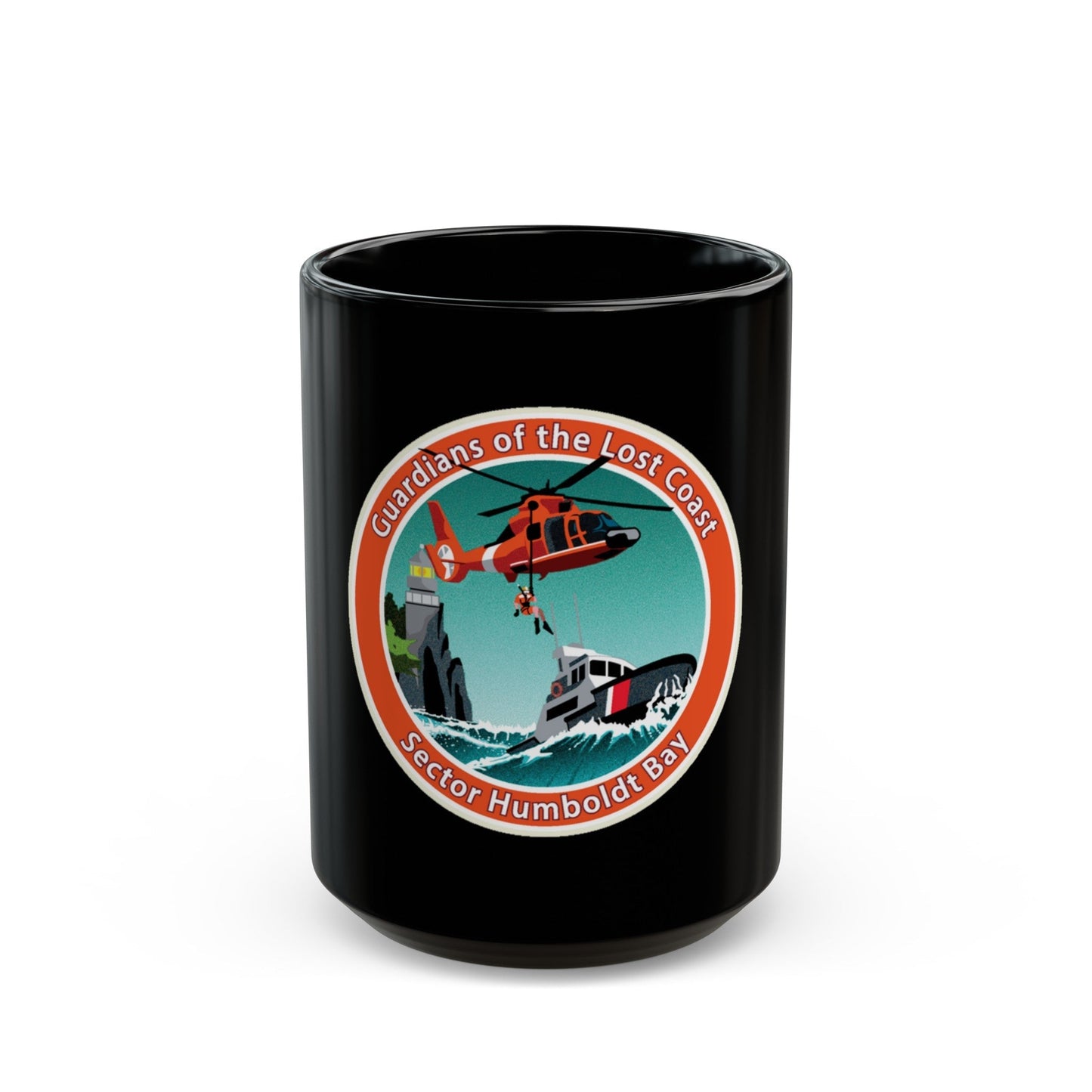 USCG Sector Humboldt Bay (U.S. Coast Guard) Black Coffee Mug-15oz-The Sticker Space