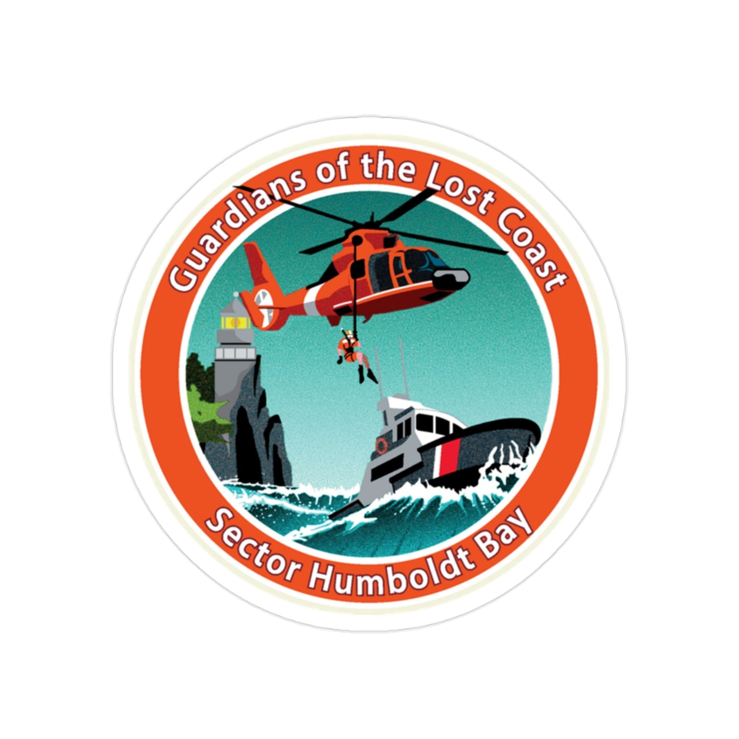 USCG Sector Humboldt Bay (U.S. Coast Guard) Transparent STICKER Die-Cut Vinyl Decal-2 Inch-The Sticker Space