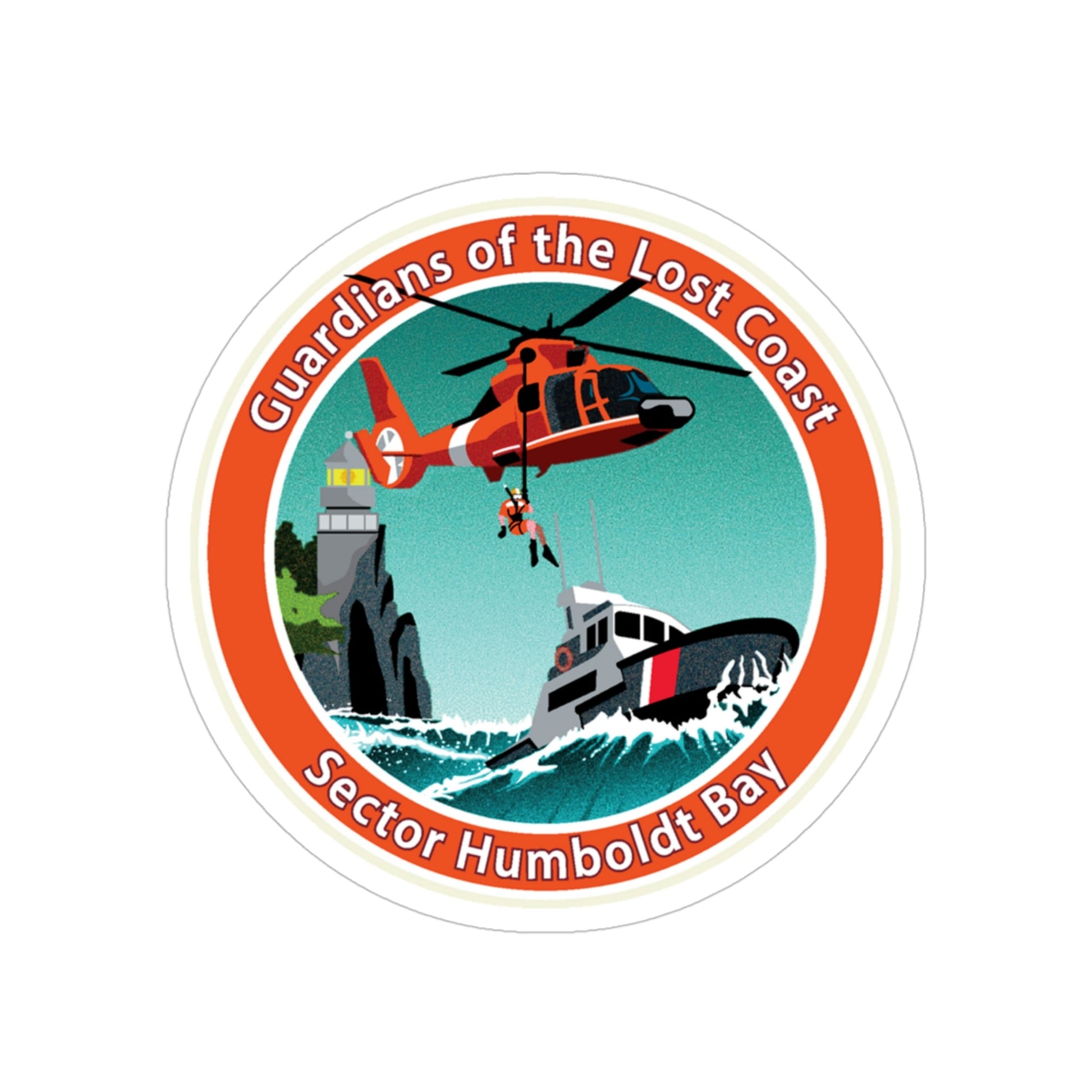 USCG Sector Humboldt Bay (U.S. Coast Guard) Transparent STICKER Die-Cut Vinyl Decal-4 Inch-The Sticker Space