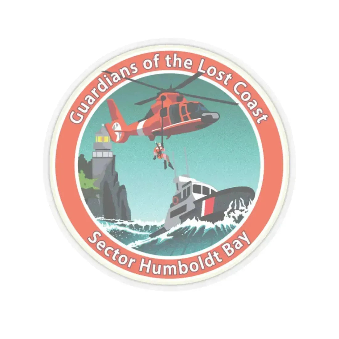 USCG Sector Humboldt Bay (U.S. Coast Guard) STICKER Vinyl Kiss-Cut Decal 3 Inch Transparent - The Sticker Space