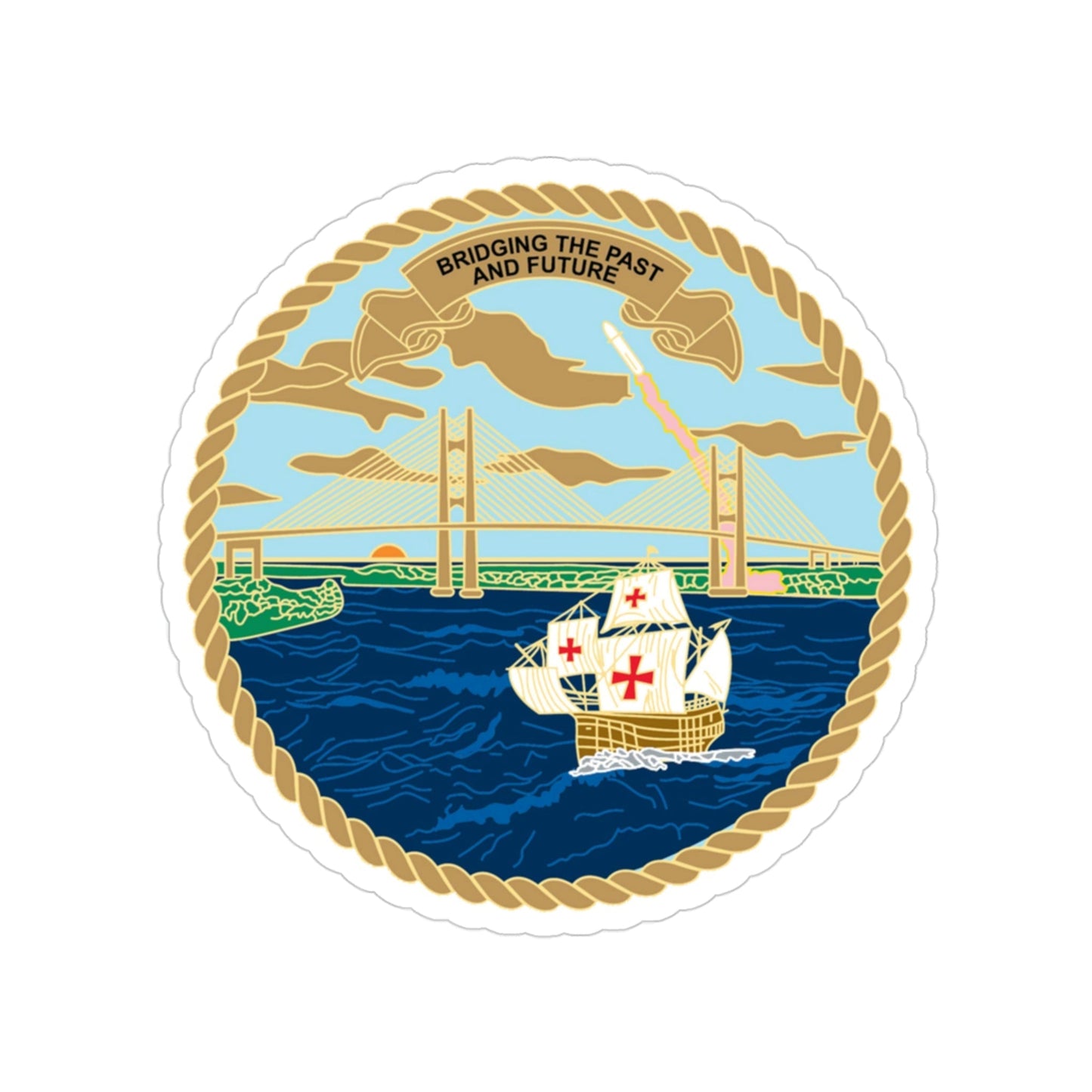 USCG Sector Jacksonville Bridge (U.S. Coast Guard) Transparent STICKER Die-Cut Vinyl Decal-3 Inch-The Sticker Space