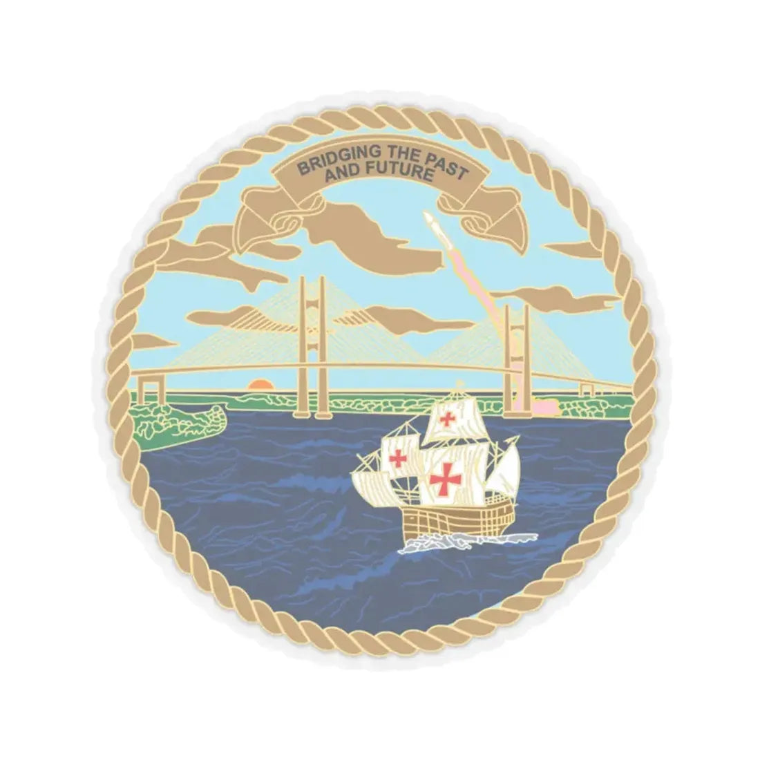 USCG Sector Jacksonville Bridge (U.S. Coast Guard) STICKER Vinyl Kiss-Cut Decal 3 Inch Transparent - The Sticker Space
