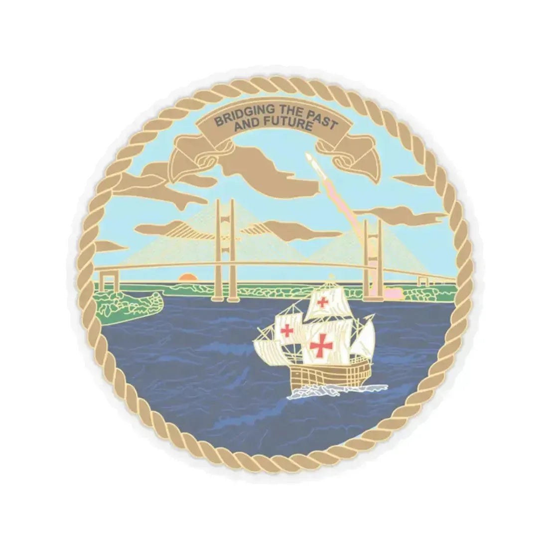 USCG Sector Jacksonville Bridge (U.S. Coast Guard) STICKER Vinyl Kiss-Cut Decal 3 Inch Transparent - The Sticker Space