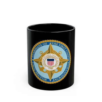 USCG Sector Jacksonville Guardians of the first coast (U.S. Coast Guard) Black Coffee Mug-11oz-The Sticker Space