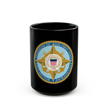 USCG Sector Jacksonville Guardians of the first coast (U.S. Coast Guard) Black Coffee Mug-15oz-The Sticker Space