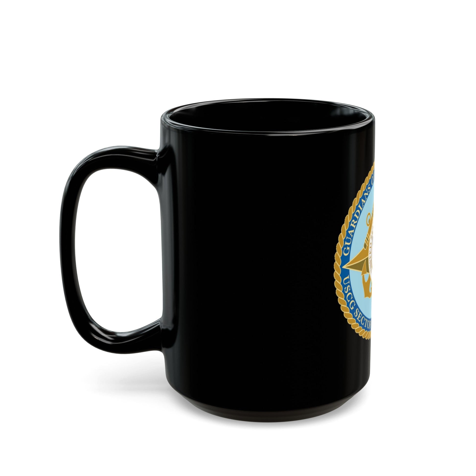 USCG Sector Jacksonville Guardians of the first coast (U.S. Coast Guard) Black Coffee Mug-The Sticker Space