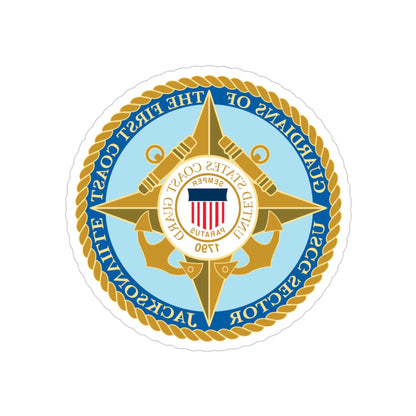 USCG Sector Jacksonville Guardians of the first coast (U.S. Coast Guard) REVERSE PRINT Transparent STICKER-6" × 6"-The Sticker Space