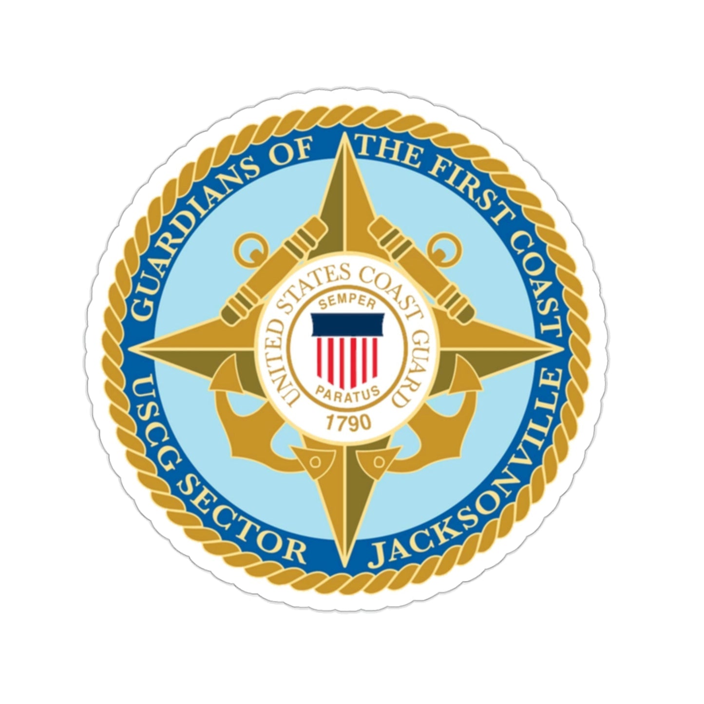 USCG Sector Jacksonville Guardians of the first coast (U.S. Coast Guard) STICKER Vinyl Die-Cut Decal-2 Inch-The Sticker Space