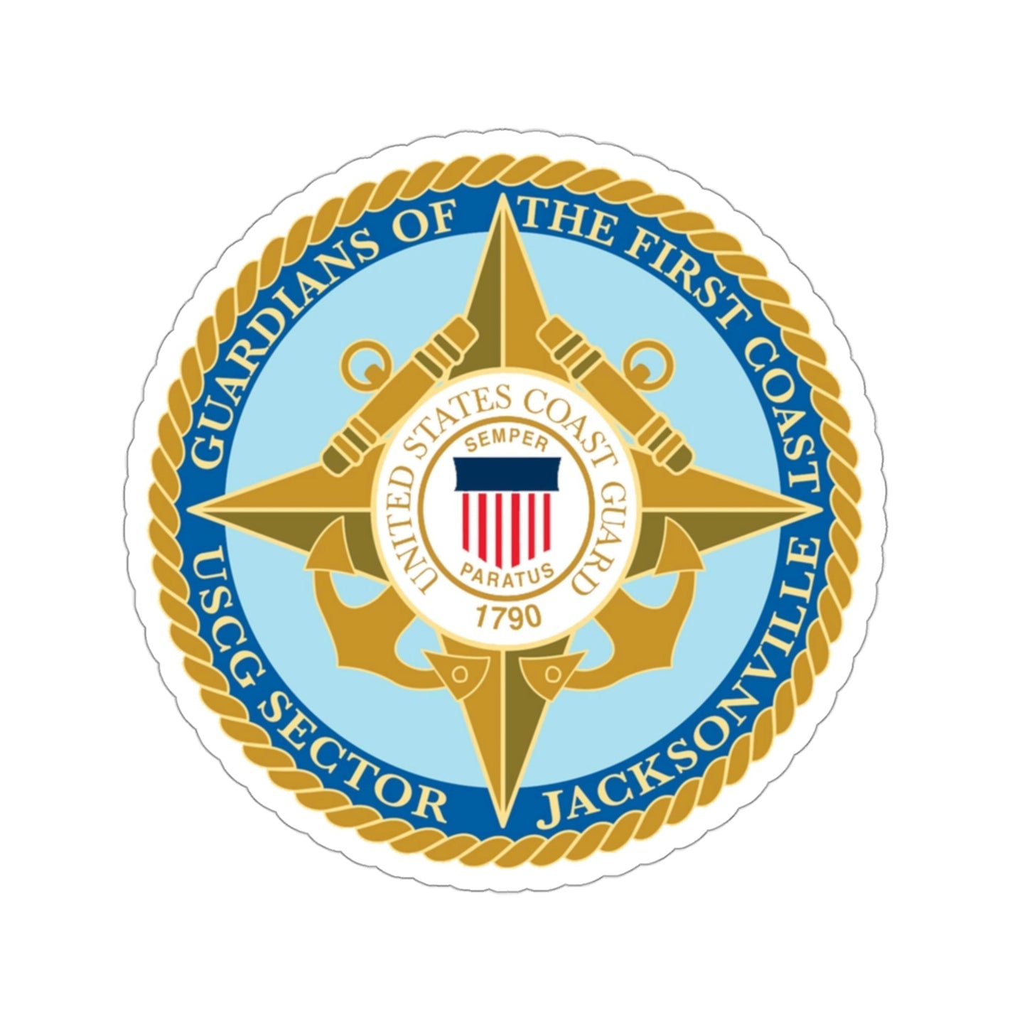 USCG Sector Jacksonville Guardians of the first coast (U.S. Coast Guard) STICKER Vinyl Die-Cut Decal-3 Inch-The Sticker Space