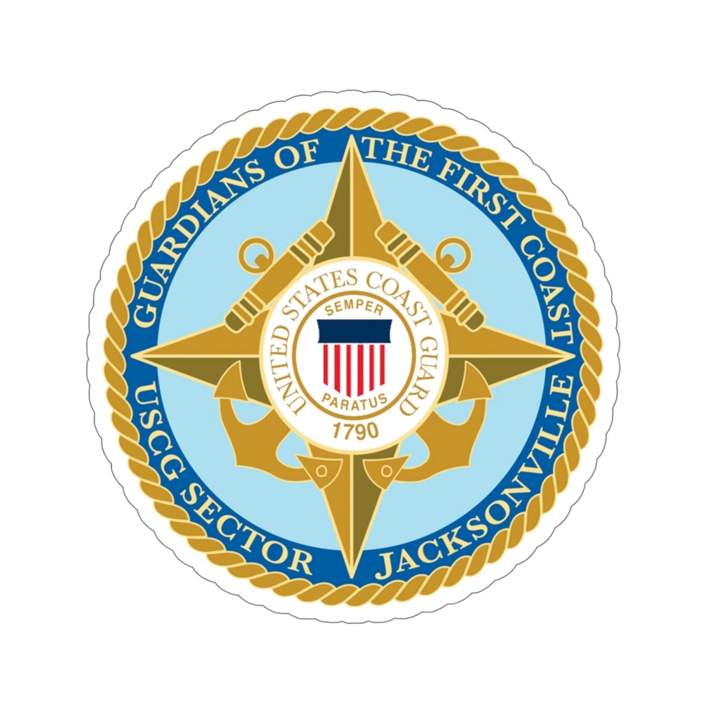 USCG Sector Jacksonville Guardians of the first coast (U.S. Coast Guard) STICKER Vinyl Die-Cut Decal-5 Inch-The Sticker Space