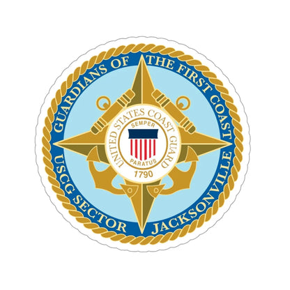 USCG Sector Jacksonville Guardians of the first coast (U.S. Coast Guard) STICKER Vinyl Die-Cut Decal 4 Inch - The Sticker Space