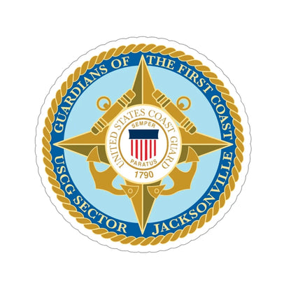 USCG Sector Jacksonville Guardians of the first coast (U.S. Coast Guard) STICKER Vinyl Die-Cut Decal 5 Inch - The Sticker Space