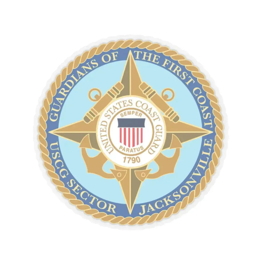 USCG Sector Jacksonville Guardians of the first coast (U.S. Coast Guard) STICKER Vinyl Kiss-Cut Decal 2 Inch Transparent - The Sticker Space