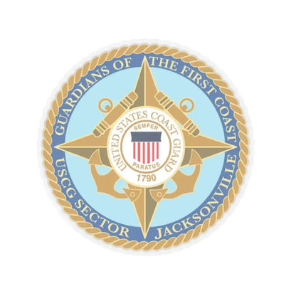 USCG Sector Jacksonville Guardians of the first coast (U.S. Coast Guard) STICKER Vinyl Kiss-Cut Decal 2 Inch Transparent - The Sticker Space