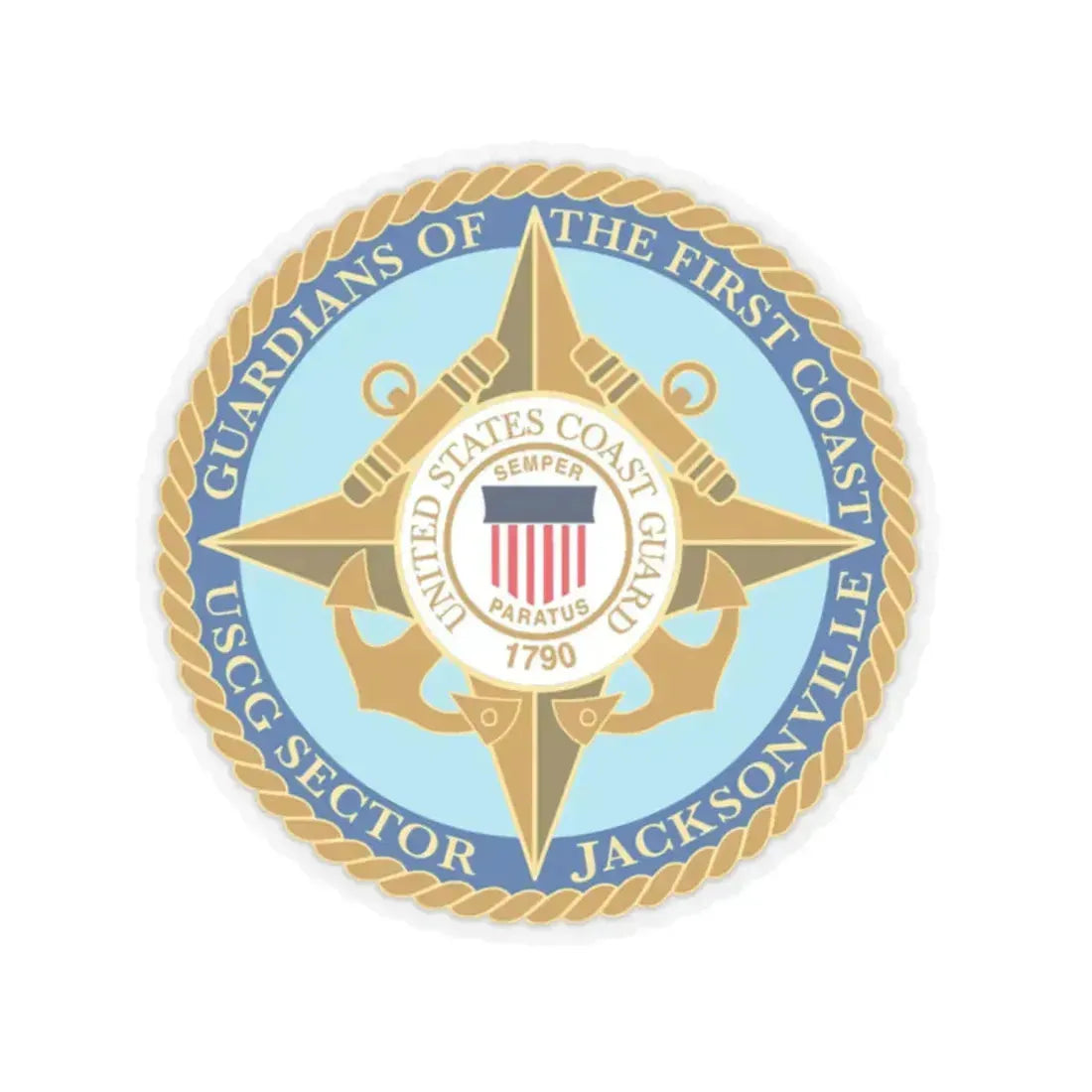 USCG Sector Jacksonville Guardians of the first coast (U.S. Coast Guard) STICKER Vinyl Kiss-Cut Decal 2 Inch Transparent - The Sticker Space