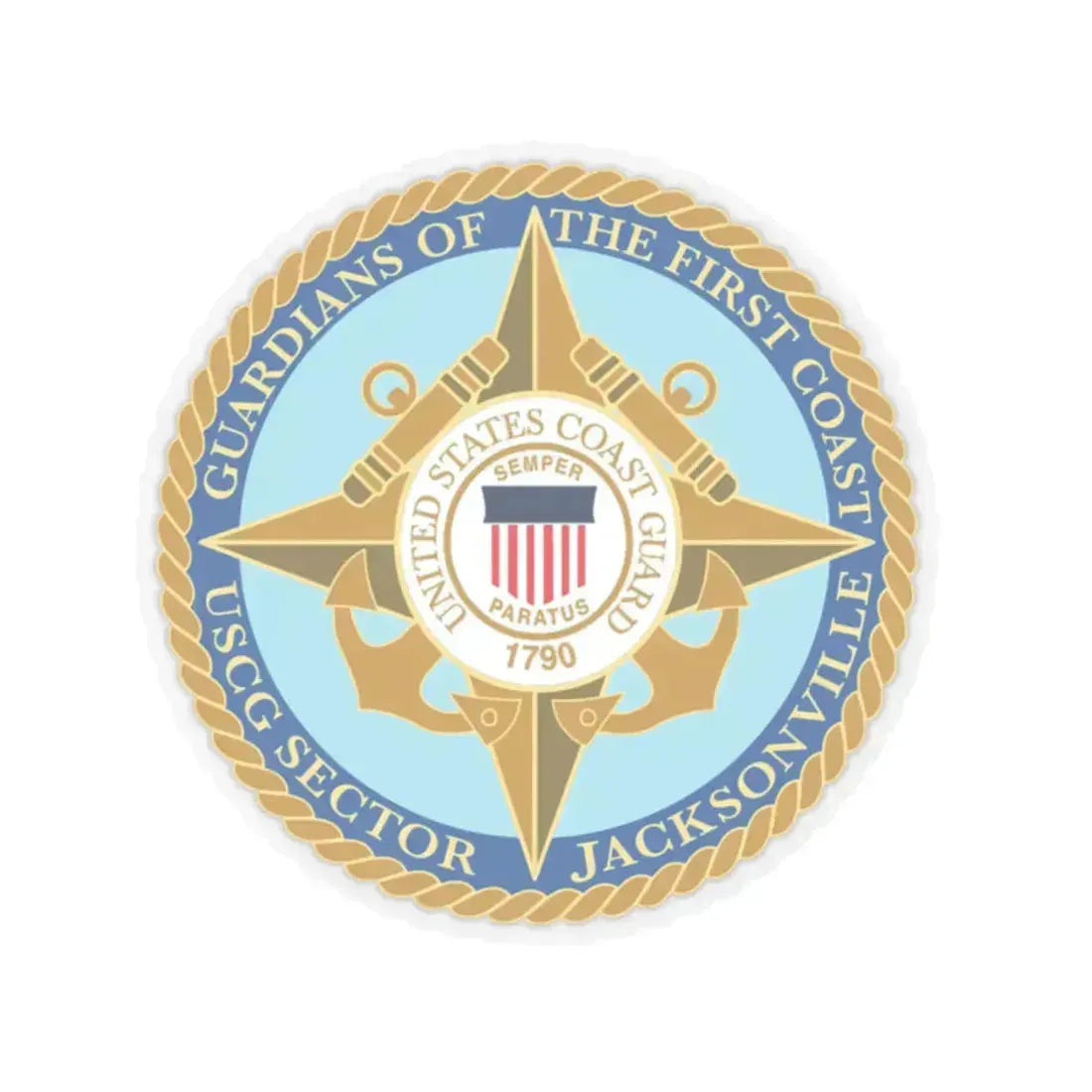 USCG Sector Jacksonville Guardians of the first coast (U.S. Coast Guard) STICKER Vinyl Kiss-Cut Decal 2 Inch Transparent - The Sticker Space