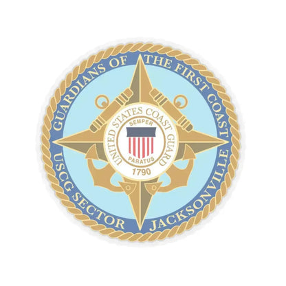 USCG Sector Jacksonville Guardians of the first coast (U.S. Coast Guard) STICKER Vinyl Kiss-Cut Decal 3 Inch Transparent - The Sticker Space
